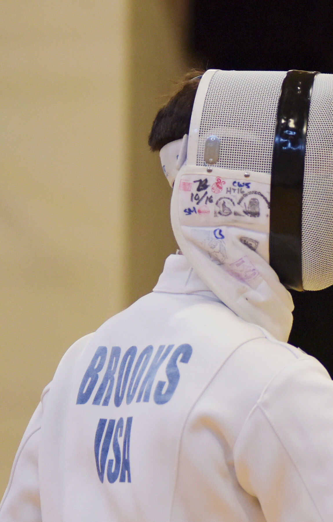 Zach Brooks prepares for his match